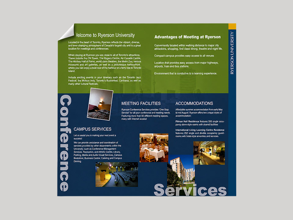Poster created for Conference Services at Ryerson University now Troronto Metropolitan University